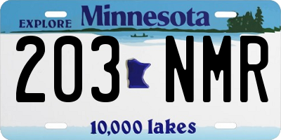 MN license plate 203NMR