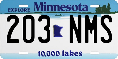 MN license plate 203NMS