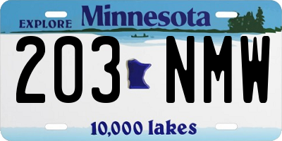MN license plate 203NMW
