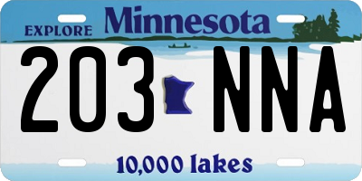 MN license plate 203NNA