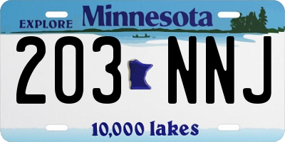 MN license plate 203NNJ