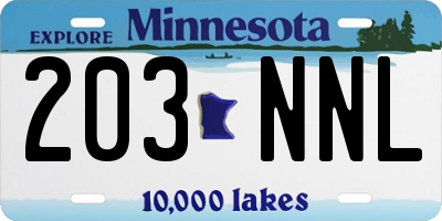 MN license plate 203NNL