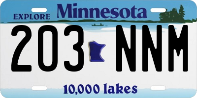 MN license plate 203NNM