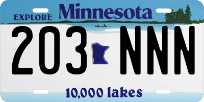 MN license plate 203NNN