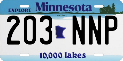 MN license plate 203NNP