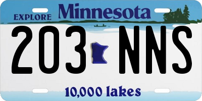 MN license plate 203NNS