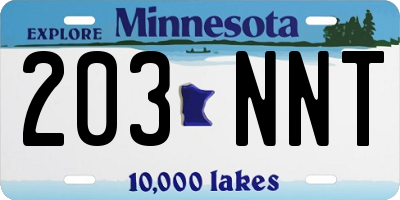 MN license plate 203NNT
