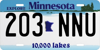 MN license plate 203NNU