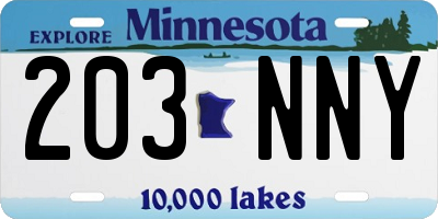 MN license plate 203NNY