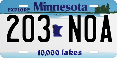 MN license plate 203NOA