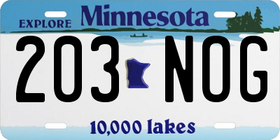 MN license plate 203NOG