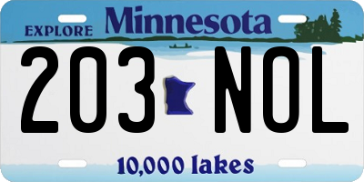 MN license plate 203NOL