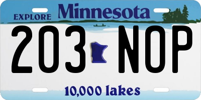 MN license plate 203NOP