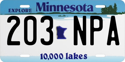 MN license plate 203NPA