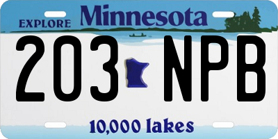 MN license plate 203NPB