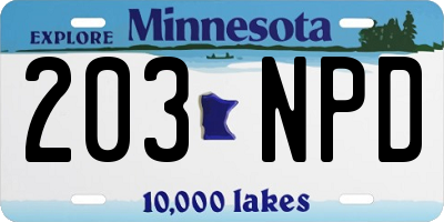 MN license plate 203NPD