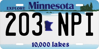 MN license plate 203NPI