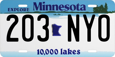MN license plate 203NYO