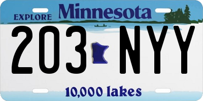 MN license plate 203NYY