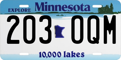 MN license plate 203OQM