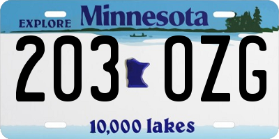 MN license plate 203OZG