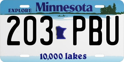MN license plate 203PBU