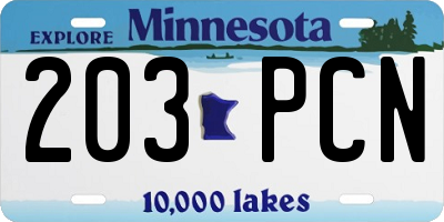MN license plate 203PCN