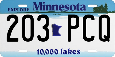 MN license plate 203PCQ