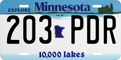 MN license plate 203PDR