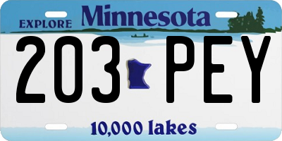 MN license plate 203PEY