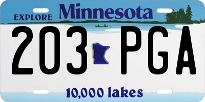 MN license plate 203PGA
