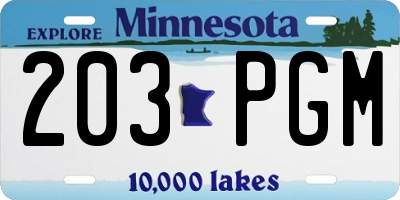 MN license plate 203PGM