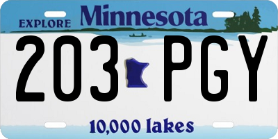 MN license plate 203PGY