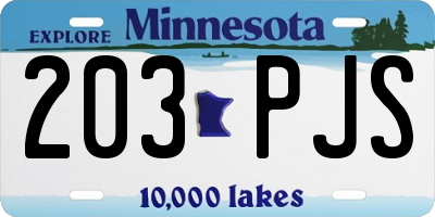 MN license plate 203PJS