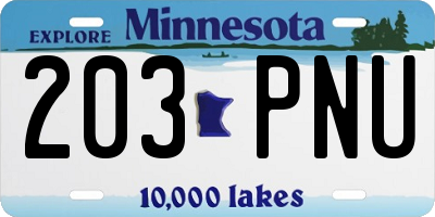 MN license plate 203PNU