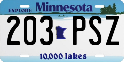 MN license plate 203PSZ