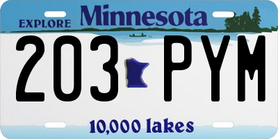MN license plate 203PYM
