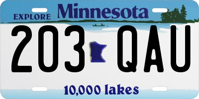 MN license plate 203QAU