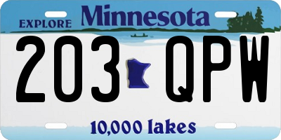 MN license plate 203QPW