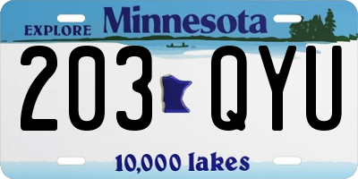 MN license plate 203QYU