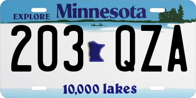 MN license plate 203QZA