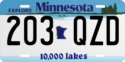 MN license plate 203QZD