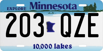 MN license plate 203QZE