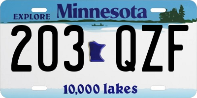 MN license plate 203QZF