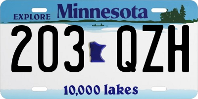 MN license plate 203QZH