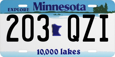 MN license plate 203QZI