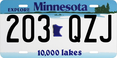 MN license plate 203QZJ