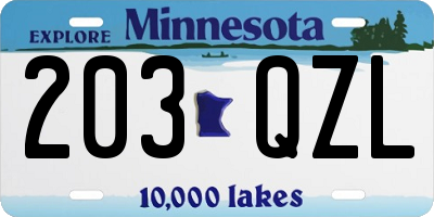 MN license plate 203QZL