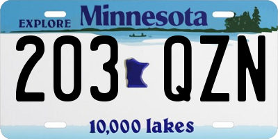MN license plate 203QZN