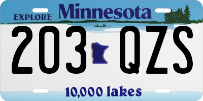 MN license plate 203QZS